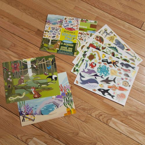  Melissa & Doug Sticker and Jumbo Coloring Pads Set: Animals - 150+ Stickers, 50 Coloring Pages