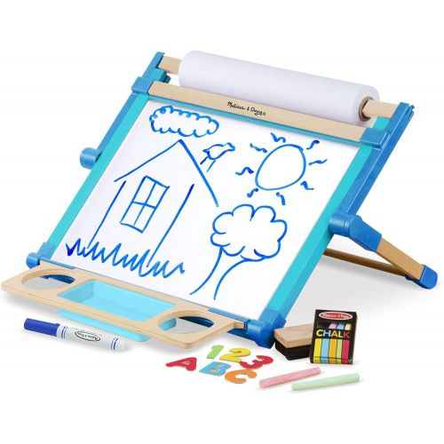  Melissa & Doug 12790 Double-Sided Magnetic Tabletop Art Easel - Dry-Erase Board and Chalkboard