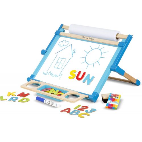  Melissa & Doug 12790 Double-Sided Magnetic Tabletop Art Easel - Dry-Erase Board and Chalkboard