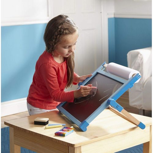  Melissa & Doug 12790 Double-Sided Magnetic Tabletop Art Easel - Dry-Erase Board and Chalkboard
