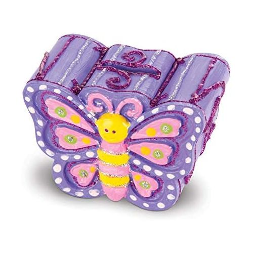  Melissa & Doug Decorate-Your-Own Favorite Things Craft Kits Set: Flower and Heart Treasure Box and Butterfly Bank