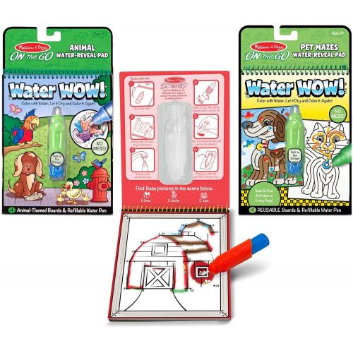  Melissa & Doug Water Wow Bundle: Pet Mazes, Animals and Farm