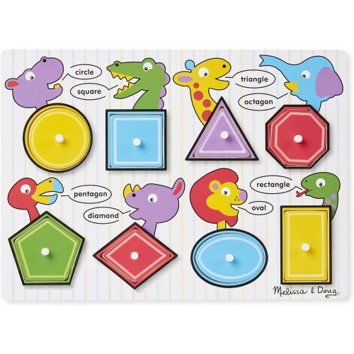  Melissa & Doug 3285 Shapes Wooden Peg Puzzle (8 pcs)