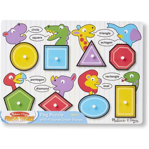  Melissa & Doug 3285 Shapes Wooden Peg Puzzle (8 pcs)