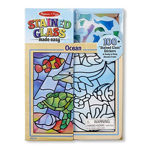  Melissa & Doug Peel and Press Stained Glass Sticker Set: Undersea Fantasy - 100+ Stickers, Frame