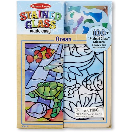  Melissa & Doug Peel and Press Stained Glass Sticker Set: Undersea Fantasy - 100+ Stickers, Frame