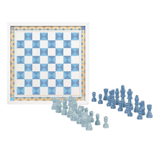  Melissa & Doug Wooden Chess & Pachisi - Blue