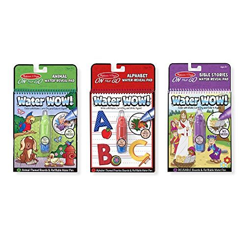  Melissa & Doug Water Wow Bundle: Animals, Alphabet and Bible Stories