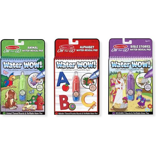  Melissa & Doug Water Wow Bundle: Animals, Alphabet and Bible Stories