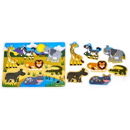  Melissa & Doug Safari Wooden Peg Puzzle (7 pcs)