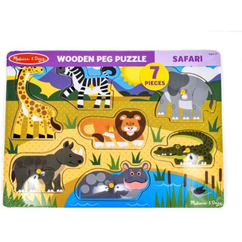  Melissa & Doug Safari Wooden Peg Puzzle (7 pcs)