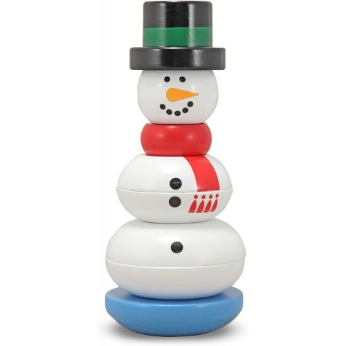  Melissa & Doug Snowman Stacker Wooden Toddler Toy (8 pcs)