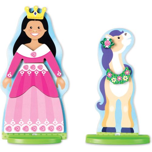  Melissa & Doug Princess & Horse Magnetic Dress-Up Wooden Dolls Pretend Play Set (35 pcs)