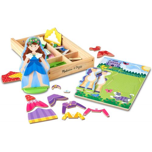  Melissa & Doug Princess & Horse Magnetic Dress-Up Wooden Dolls Pretend Play Set (35 pcs)