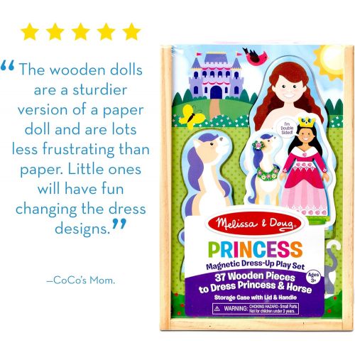  Melissa & Doug Princess & Horse Magnetic Dress-Up Wooden Dolls Pretend Play Set (35 pcs)