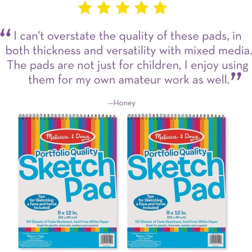  Melissa & Doug Sketch Pad (9 x 12 inches) - 50 Sheets, 2-Pack