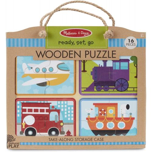  Melissa & Doug Natural Play Wooden Puzzle: Ready, Set, Go