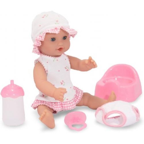  Melissa & Doug Bundle Includes 2 Items Mine to Love Annie 12-Inch Drink and Wet Poseable Baby Doll with Potty, Bottle, Pacifier, Diaper, Dress Mine to Love Time to Eat Doll