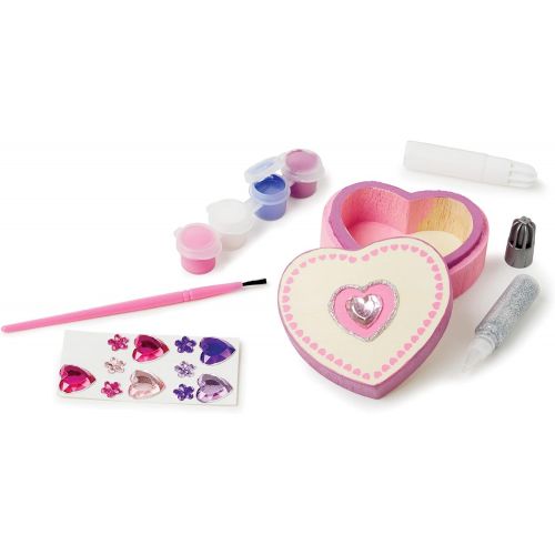  Melissa & Doug Decorate-Your-Own Wooden Heart Box and Wooden Butterfly Box Craft Kits Set