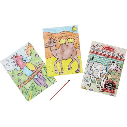  Melissa & Doug My First Paint with Water Beginning Art Pad with Brush 2 Pack - Animals; Cheerleaders, Flowers, Fairies & More