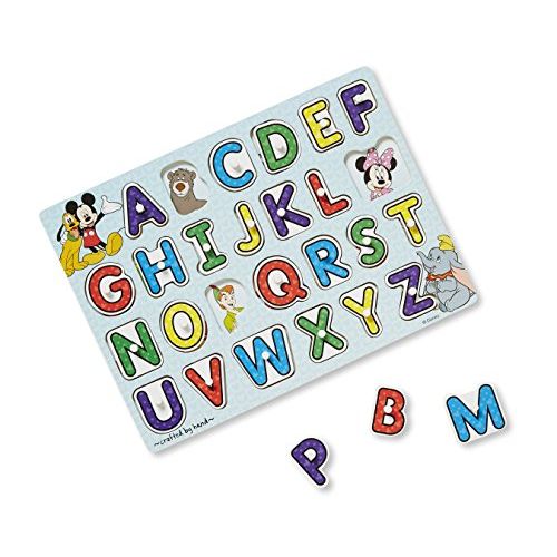  Melissa & Doug Disney Classics Alphabet Wooden Peg Puzzle (26 pcs)