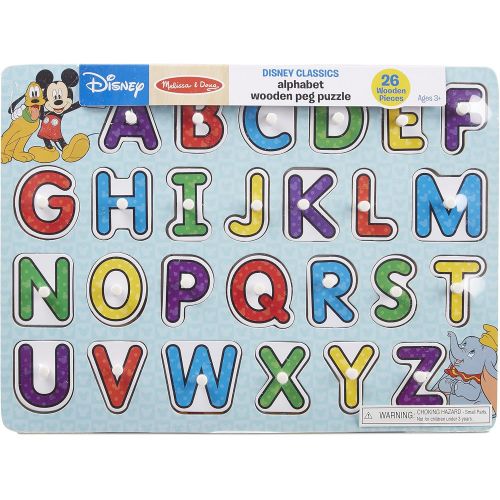  Melissa & Doug Disney Classics Alphabet Wooden Peg Puzzle (26 pcs)