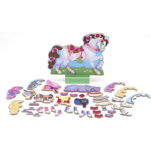  Melissa & Doug My Horse Clover Wooden Doll and Stand With Magnetic Dress-Up Accessories (53 pcs)