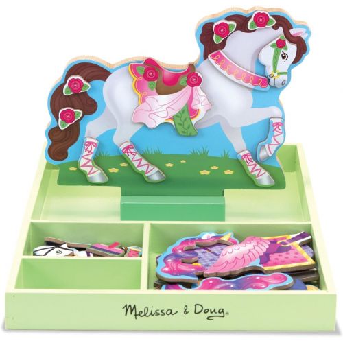  Melissa & Doug My Horse Clover Wooden Doll and Stand With Magnetic Dress-Up Accessories (53 pcs)