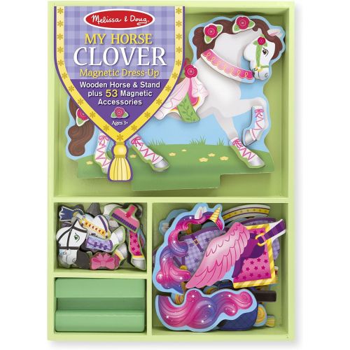  Melissa & Doug My Horse Clover Wooden Doll and Stand With Magnetic Dress-Up Accessories (53 pcs)