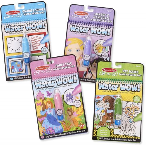  Melissa & Doug Water Wow 4 Pack: Pets, Colors, Fairy Tale and Makeup