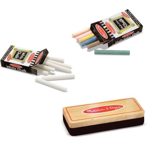  Melissa & Doug Eraser and Chalk Set With 24 Chalk Sticks and Wood-Handled Felt Eraser
