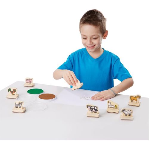  Melissa & Doug First Wooden Stamp Set  Farm Animals