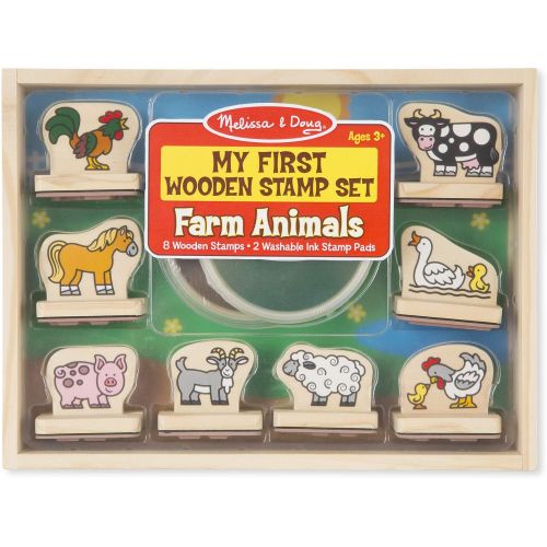  Melissa & Doug First Wooden Stamp Set  Farm Animals