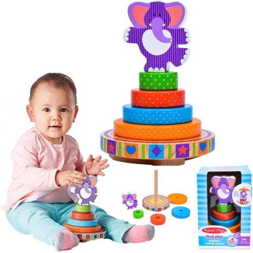  Melissa & Doug First Play Wooden Elephant Rocking Stacker (6 pcs)