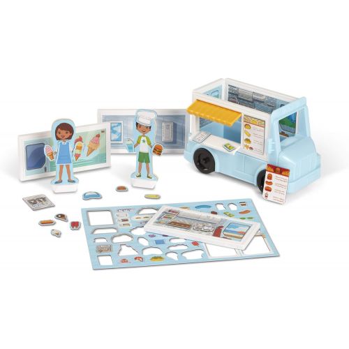  Melissa & Doug Food Truck: Magnetivity Building Play Set & 1 Melissa & Doug Scratch Art Mini-Pad Bundle (30665)