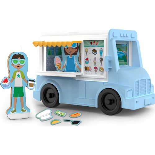  Melissa & Doug Food Truck: Magnetivity Building Play Set & 1 Melissa & Doug Scratch Art Mini-Pad Bundle (30665)