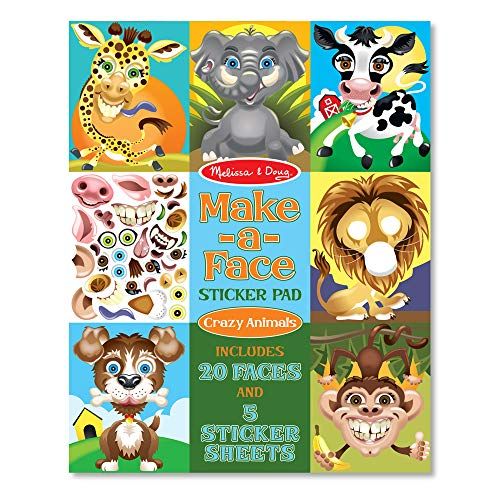  Melissa & Doug Make-a-Face Sticker Pad  Crazy Animals