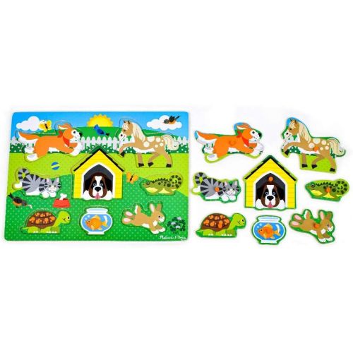  Melissa & Doug Pets Wooden Peg Puzzle (8 pcs)