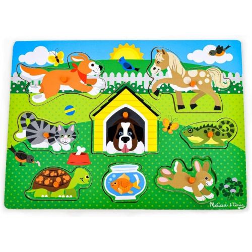  Melissa & Doug Pets Wooden Peg Puzzle (8 pcs)