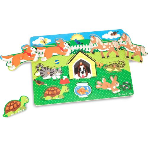  Melissa & Doug Pets Wooden Peg Puzzle (8 pcs)