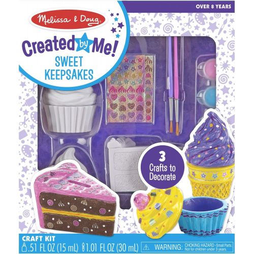  Melissa & Doug Decorate-Your-Own Sweets Set Craft Kit: 2 Treasures Boxes and a Cake Bank