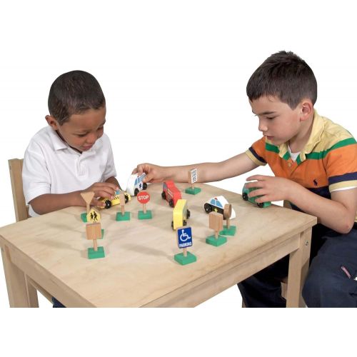  Melissa & Doug Wooden Vehicles & Traffic Signs