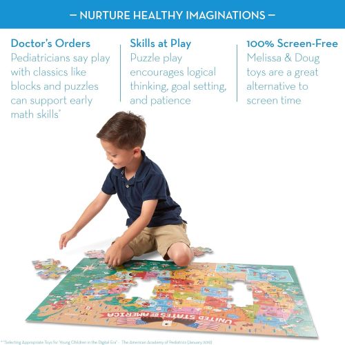 Melissa & Doug Natural Play 60pc Giant Floor Puzzle - America The Beautiful