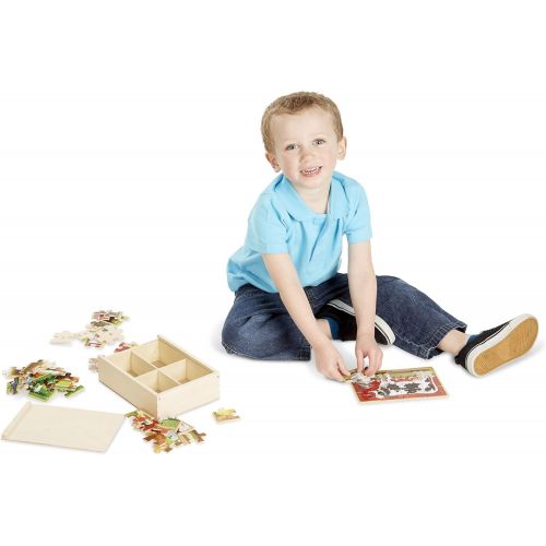  Melissa & Doug Wooden Jigsaw Puzzles in a Box - Farm