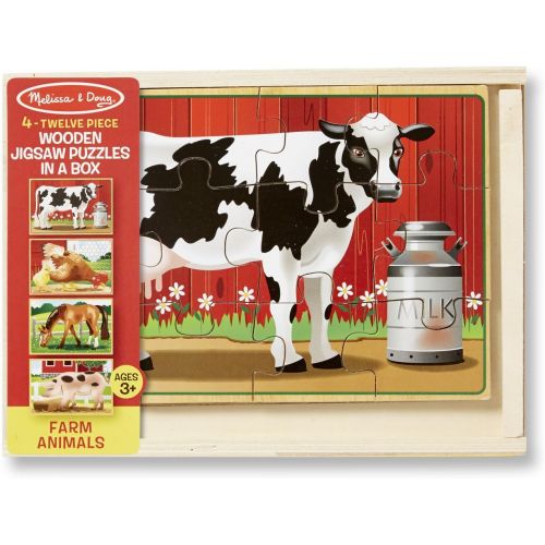  Melissa & Doug Wooden Jigsaw Puzzles in a Box - Farm