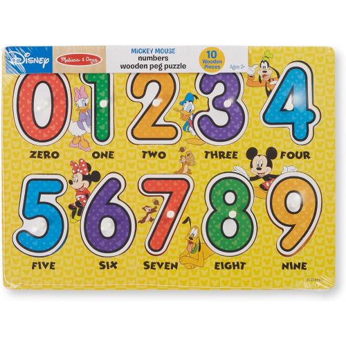  Melissa & Doug Disney Mickey Mouse Numbers Wooden Peg Puzzle (10 pcs)