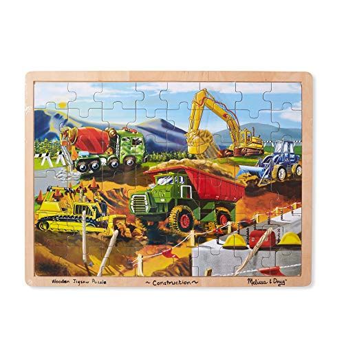  Melissa & Doug Wooden Jigsaw Puzzle  Construction