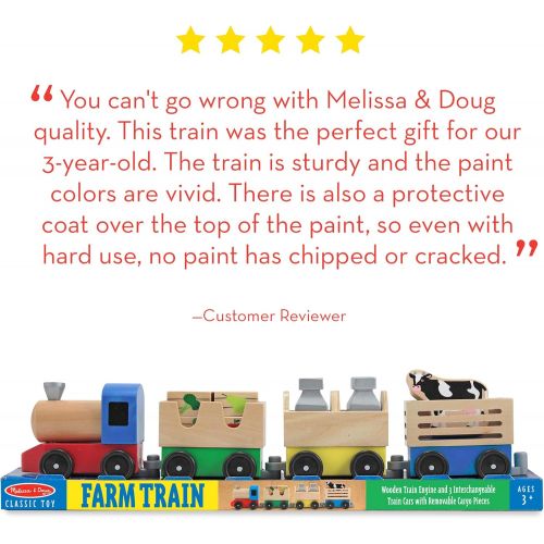  Melissa & Doug Wooden Farm Train Set