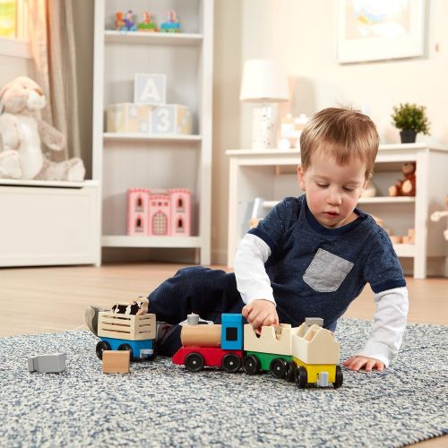  Melissa & Doug Wooden Farm Train Set