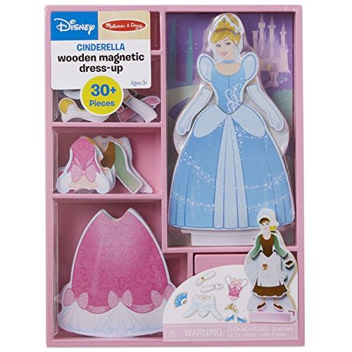  Melissa & Doug Disney Cinderella Magnetic Dress-Up Wooden Doll Pretend Play Set